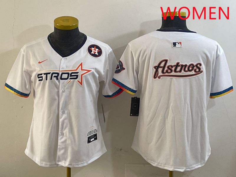 Women Houston Astros Blank White Fourth generation Joint Name 2025 Nike MLB Jersey style 15